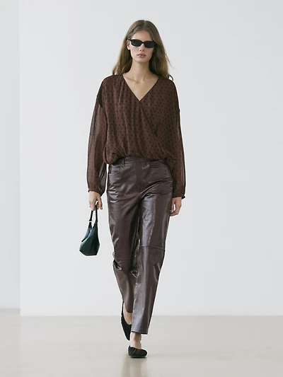 Nappa leather trousers