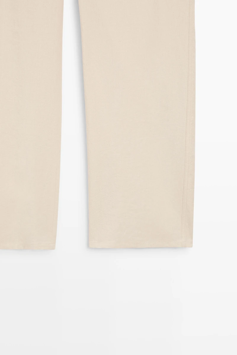 Linen blend relaxed fit pants