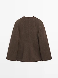 Veste sans revers 100% lin