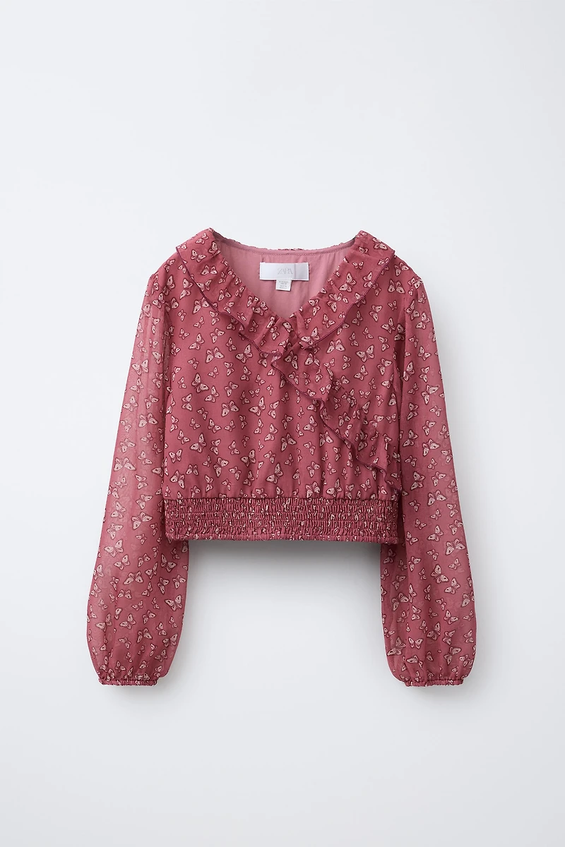 BUTTERFLY PRINT BLOUSE