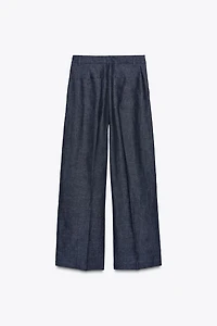 100% LINEN CROSS WAIST PANTS