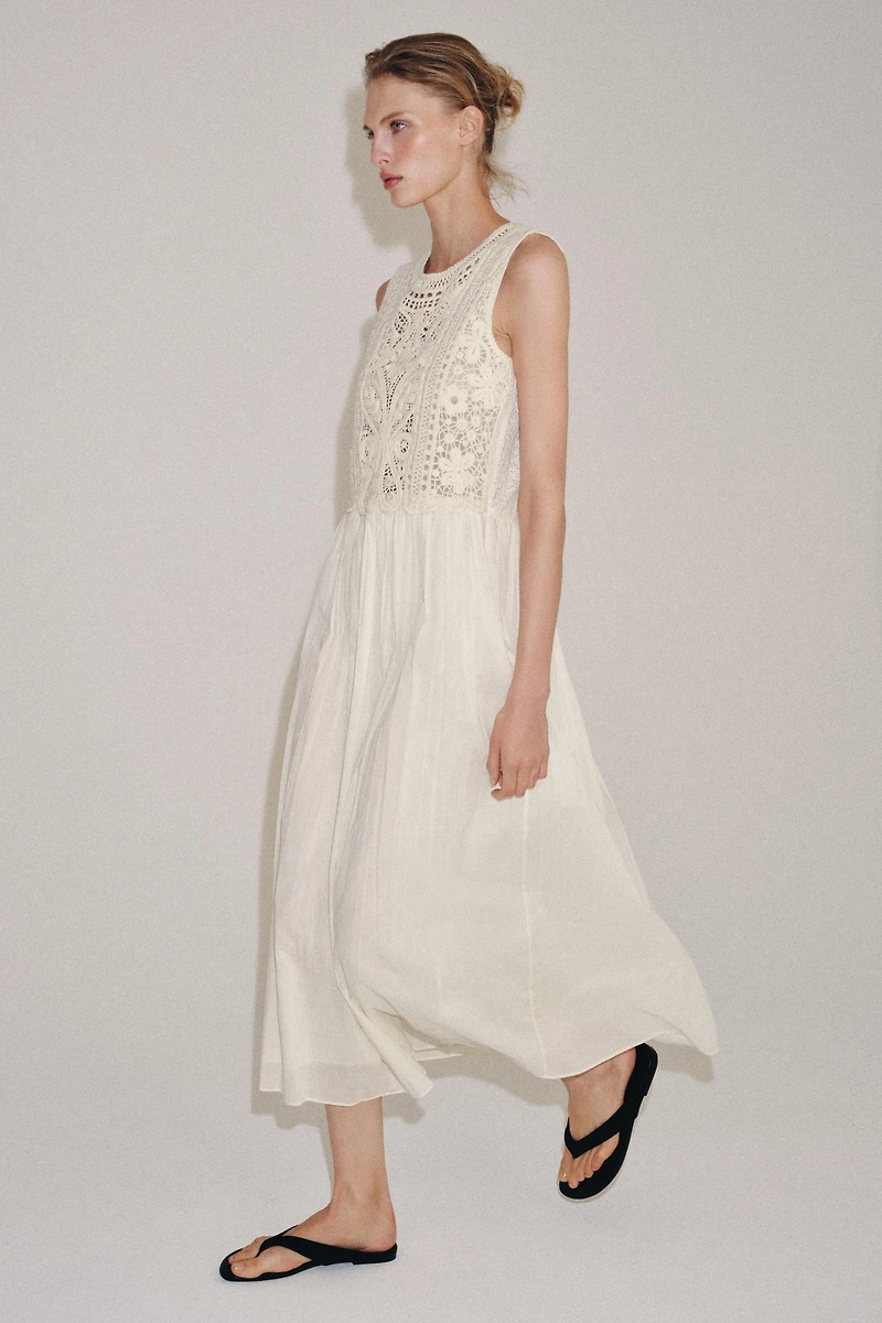 ZW COLLECTION EMBROIDERED MIDI DRESS