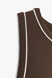 BELTED COMBINATION MIDI DRESS