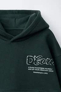 TERRY TEXT HOODED SWEATSHIRT
