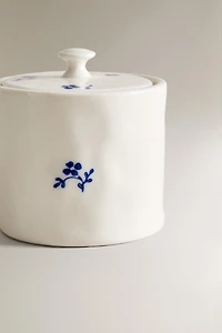 PORCELAIN SUGAR BOWL WITH FLORAL DETAIL