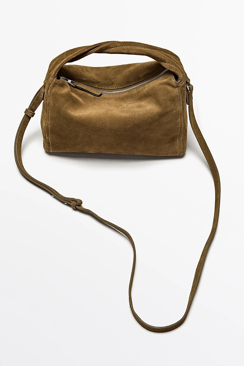 Sac bandoulière croûte de cuir
