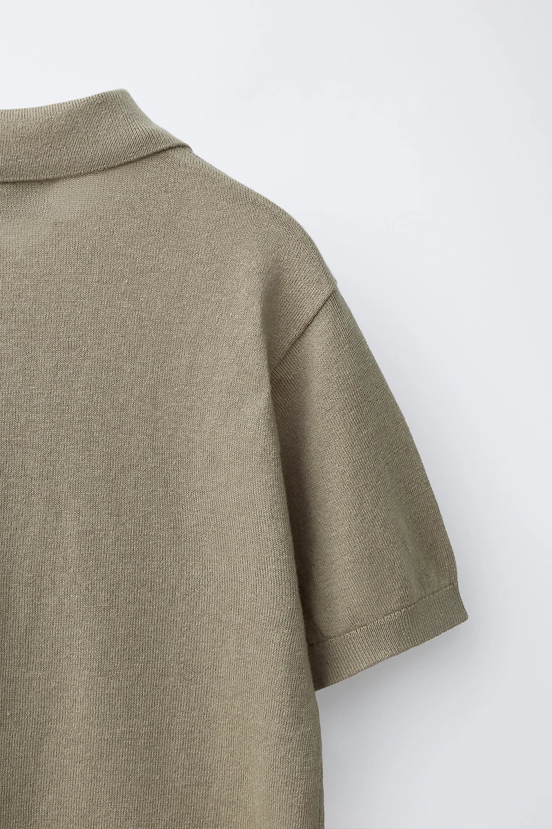 COTTON LINEN BLEND POLO SHIRT