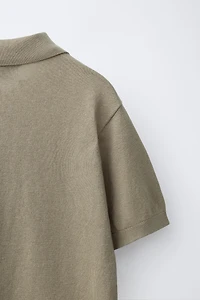 COTTON LINEN BLEND POLO SHIRT