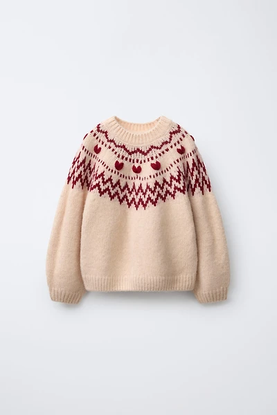 HEART JACQUARD KNIT JUMPER