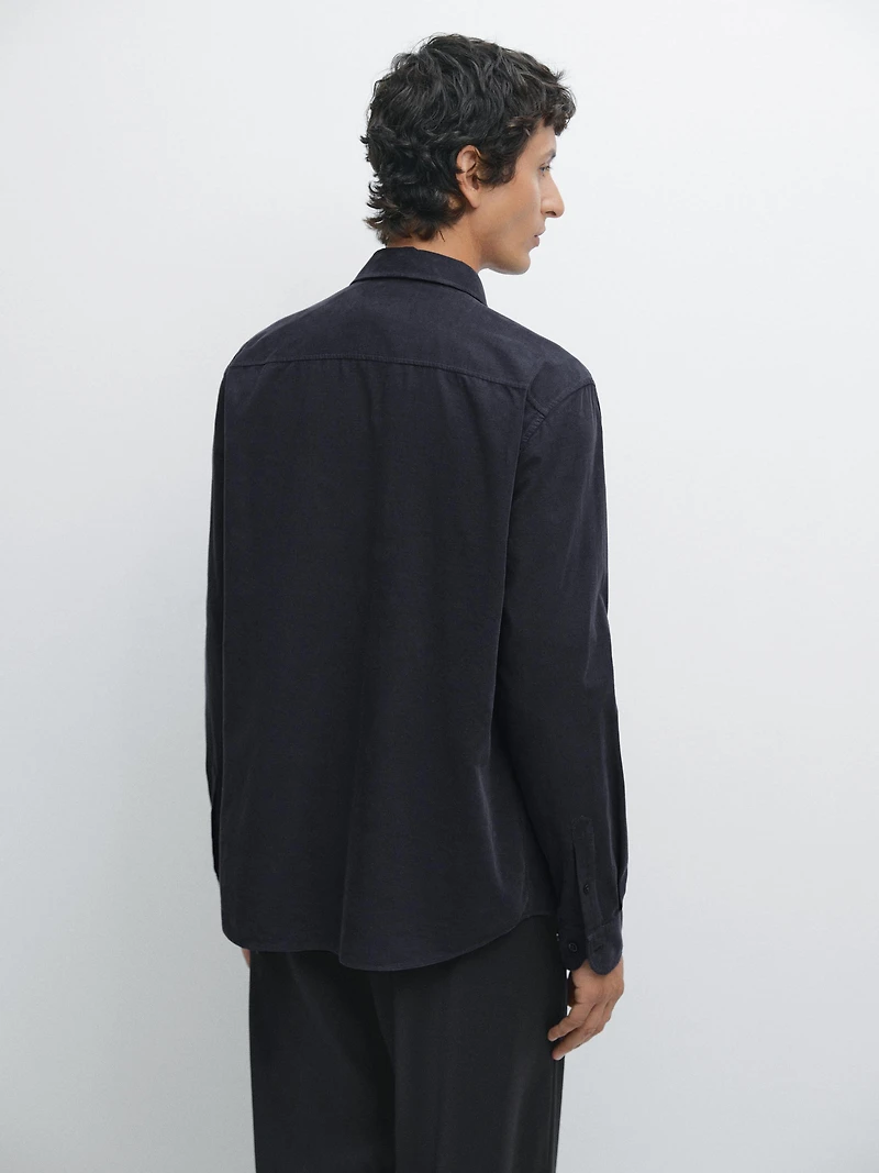 Regular fit needlecord shirt