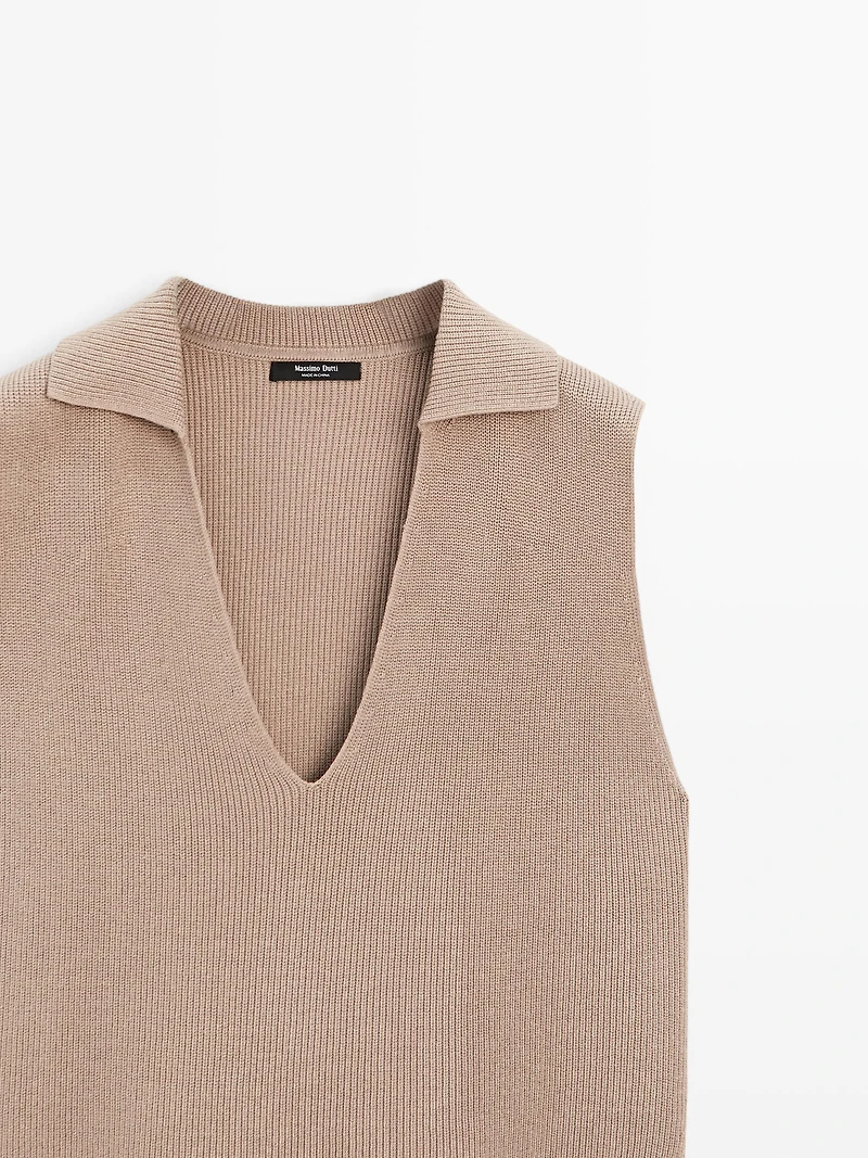 V-neck knit top