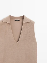 V-neck knit top