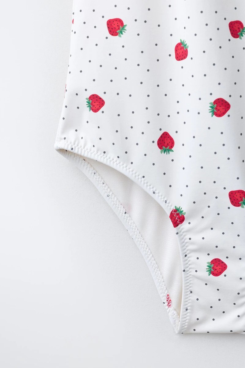 MAILLOT DE BAIN IMPRIMÉ FRAISES (6-14 ANS)