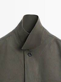 Linen overshirt with pocket details