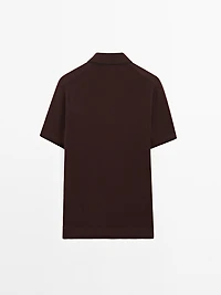 Knit polo shirt with contrast detail