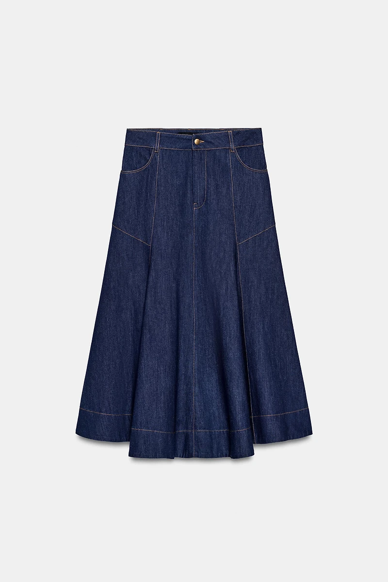 A-LINE MIDI SKIRT