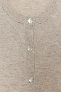 LONG SLEEVE WOOL BLEND CARDIGAN