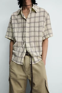 CHEMISE RELAXED FIT JACQUARD À CARREAUX