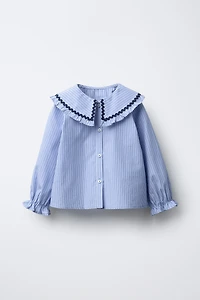PETER PAN COLLAR SHIRT WITH RICKRACK TRIM