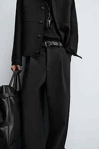 RELAXED FIT PLEATED PANTS