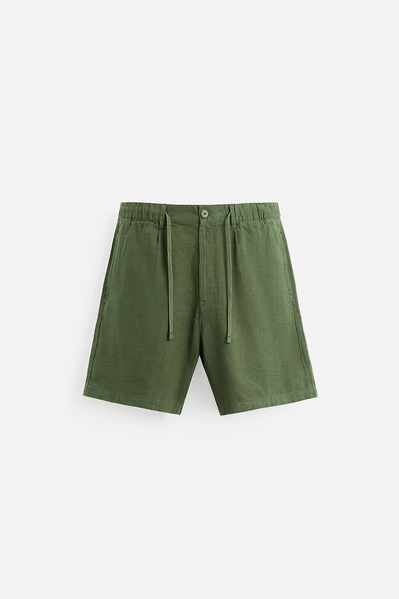 LINEN BLEND SHORTS
