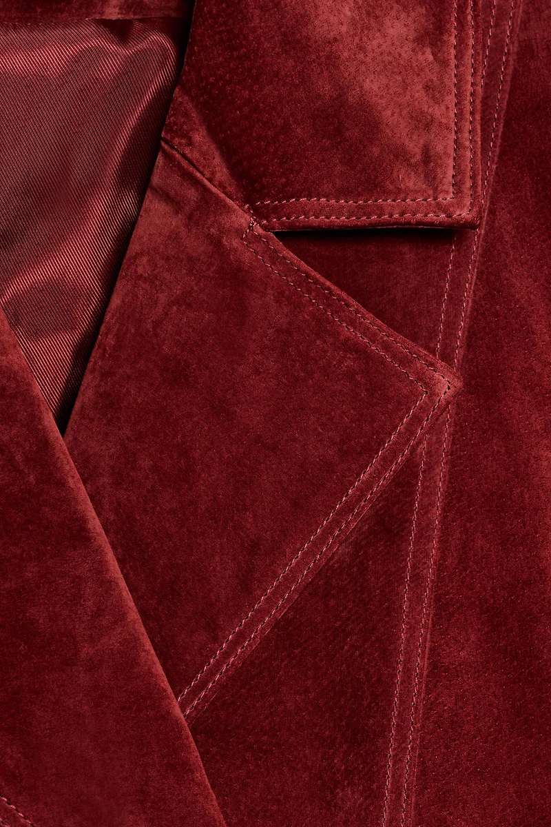 100% SUEDE LEATHER JACKET WITH TABS