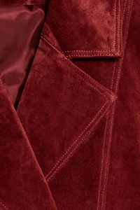 100% SUEDE LEATHER JACKET WITH TABS