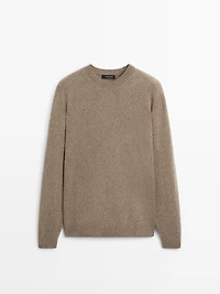 Pull en maille chinée à col rond
