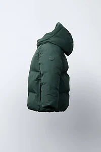 WATER REPELLENT HOODIE PUFFER COAT