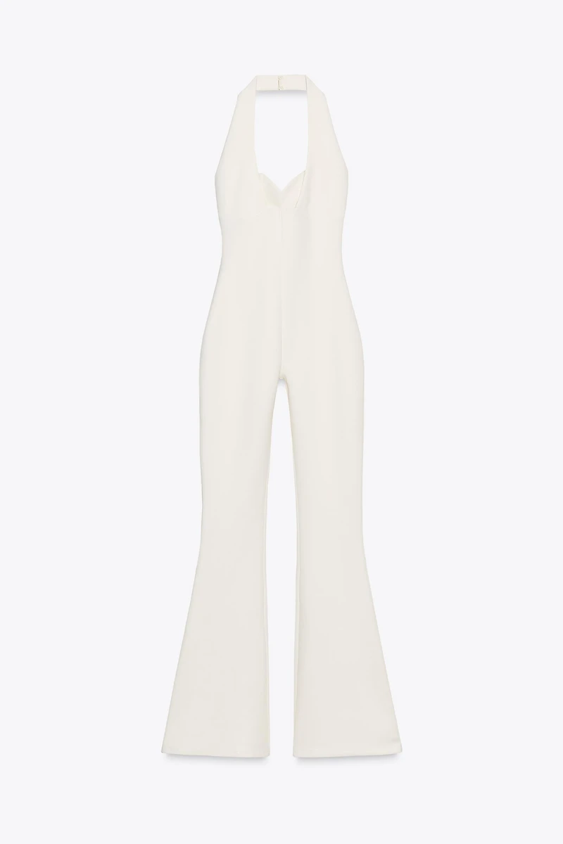 INTERLOCK FLARE JUMPSUIT