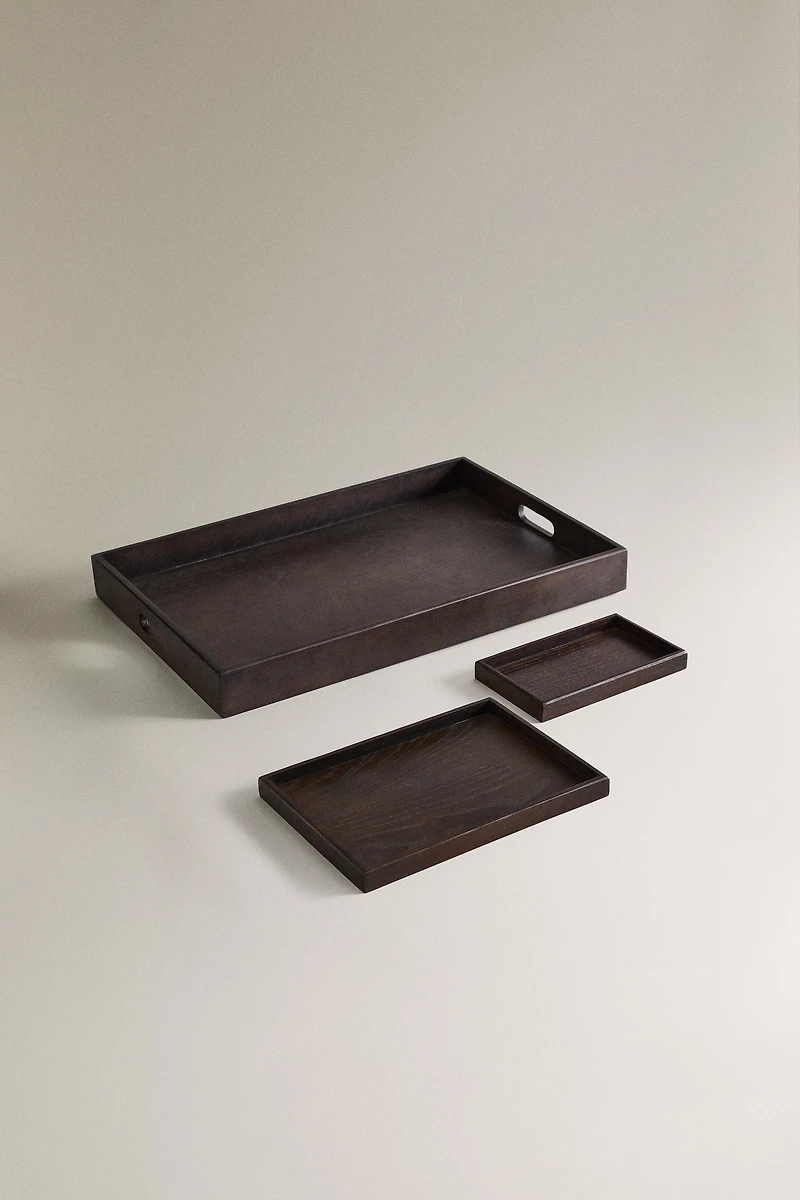 WOODEN BATHROOM TRAY