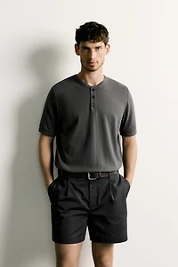 KNIT HENLEY T-SHIRT