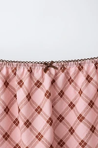 PLAID MIDI SKIRT