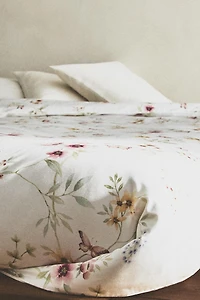HOUSSE DE COUETTE SATIN IMPRIMÉ FLEUR