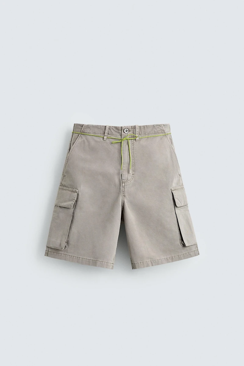 BERMUDA CARGO RELAXED FIT À CORDON