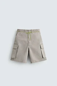 BERMUDA CARGO RELAXED FIT À CORDON