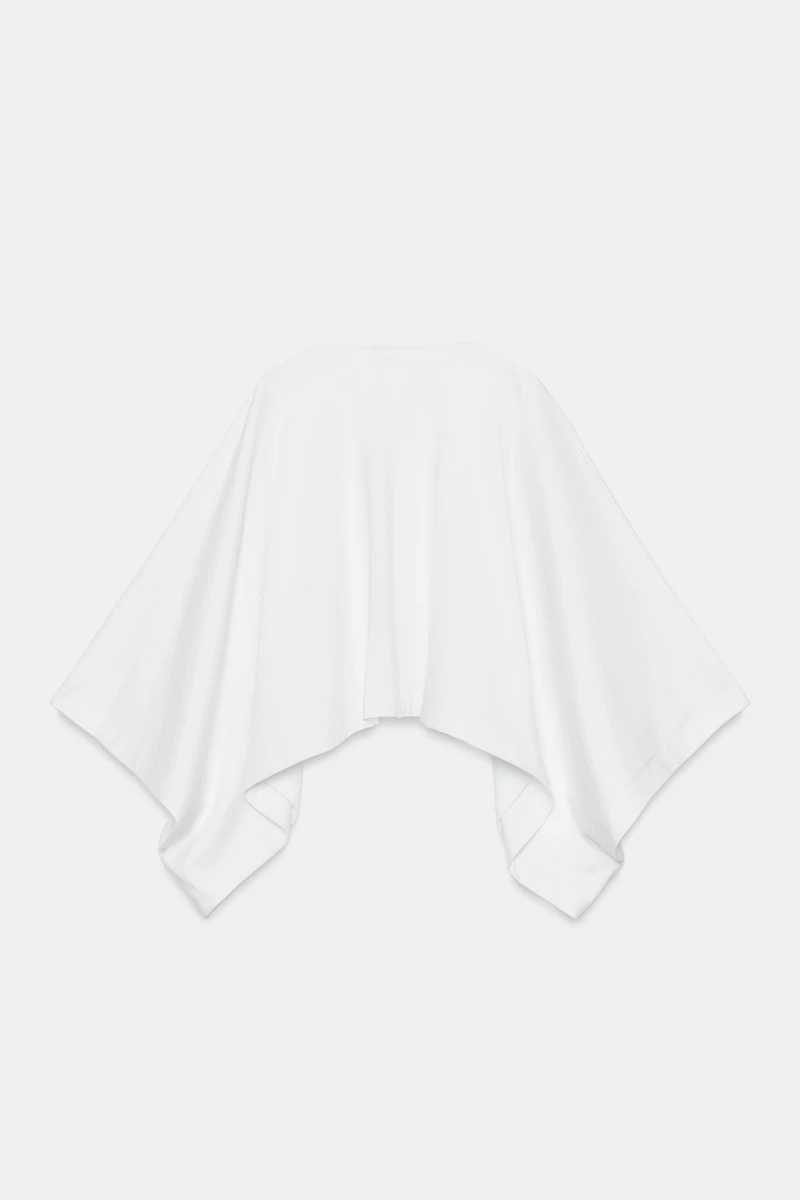 VOLUMINOUS HEAVY COTTON CAPE TOP