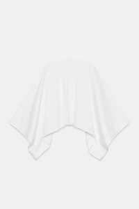VOLUMINOUS HEAVY COTTON CAPE TOP