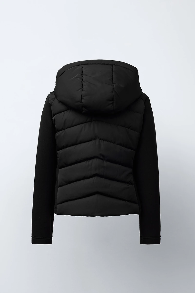 VESTE MATELASSÉE MANCHES EFFET NÉOPRÈNE