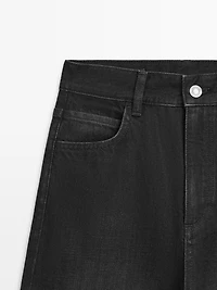 Straight-leg high-waist jeans
