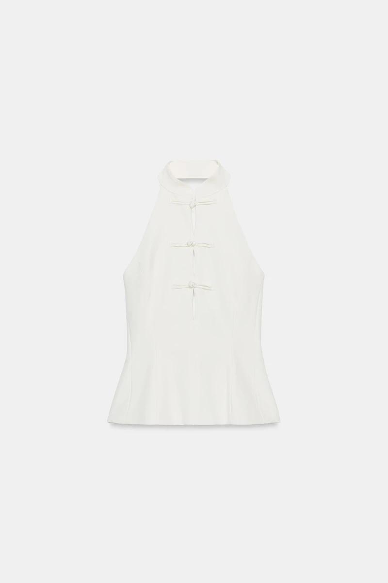 TOP HALTER AVEC BRANDENBOURGS