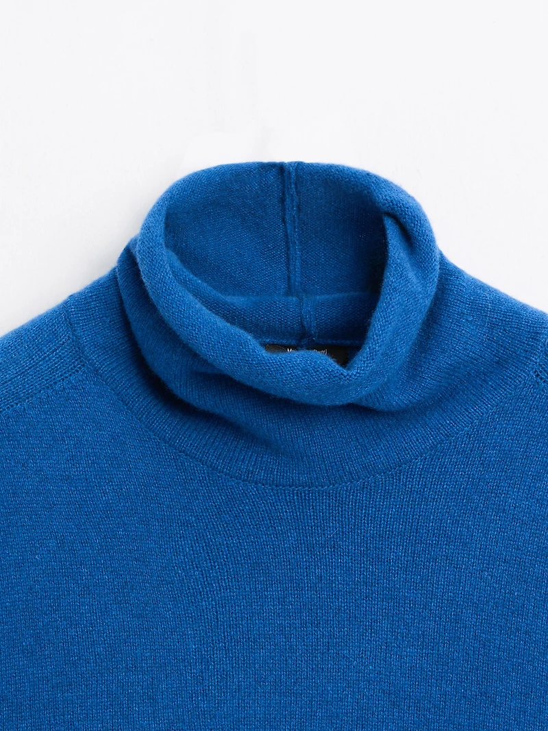 Wool blend knit sweater with high neck