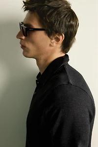 HEMP-VISCOSE REGULAR FIT POLO SHIRT