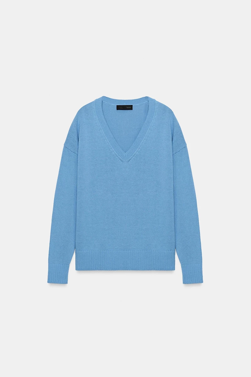 PULL EN MAILLE COL V