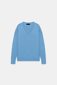 PULL EN MAILLE COL V