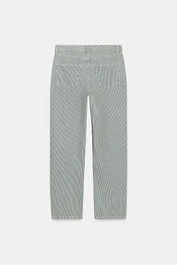 ZW COLLECTION LOW-RISE STRIPED STRAIGHT LEG JEANS