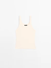Cotton blend round neck top