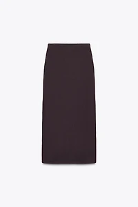 CUT-OUT KNIT MIDI SKIRT