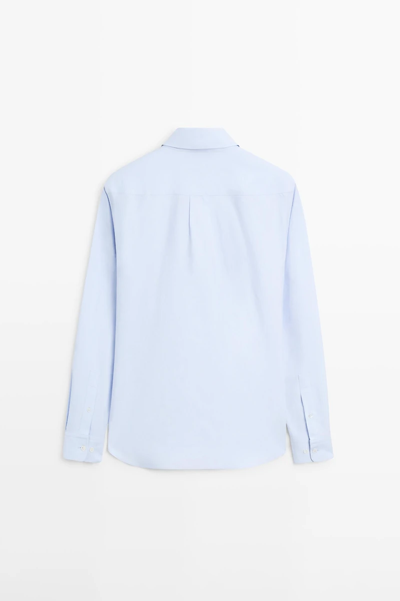 Slim fit cotton blend shirt
