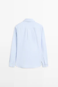 Slim fit cotton blend shirt